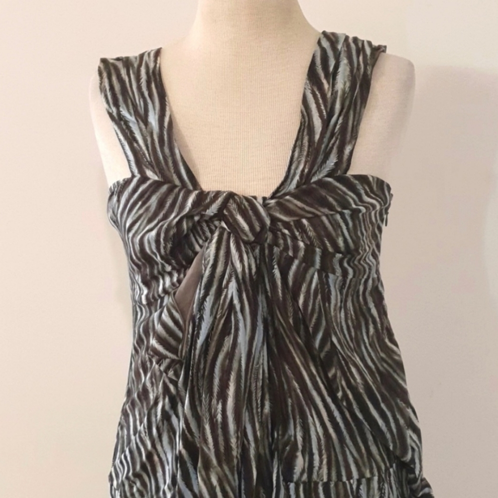 Frey Size 10 Dark Green Dress Silk with Cotton Lining - Picture 2 of 8